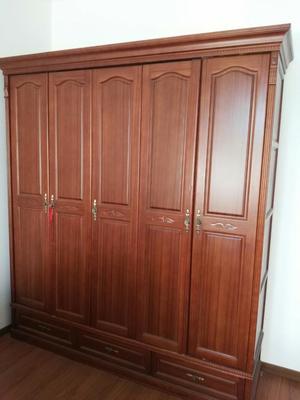 柚木实木卧室家具出售 衣橱、床等优质闲置
