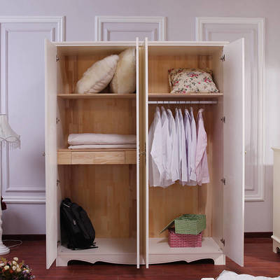 千品雅白色韩式四门实木衣柜 田园风格，实用与美观的结合